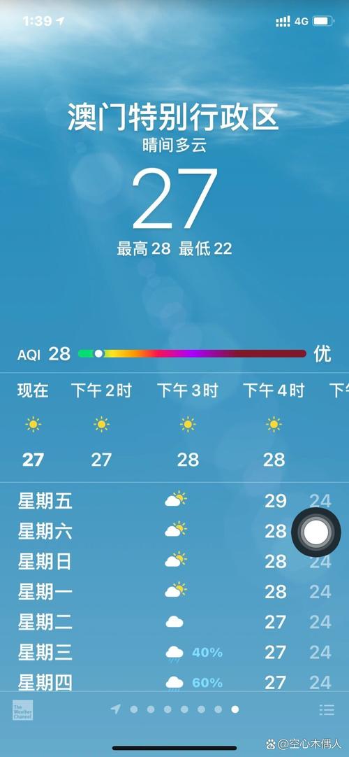 澳门未来一周天气，澳门几度天气